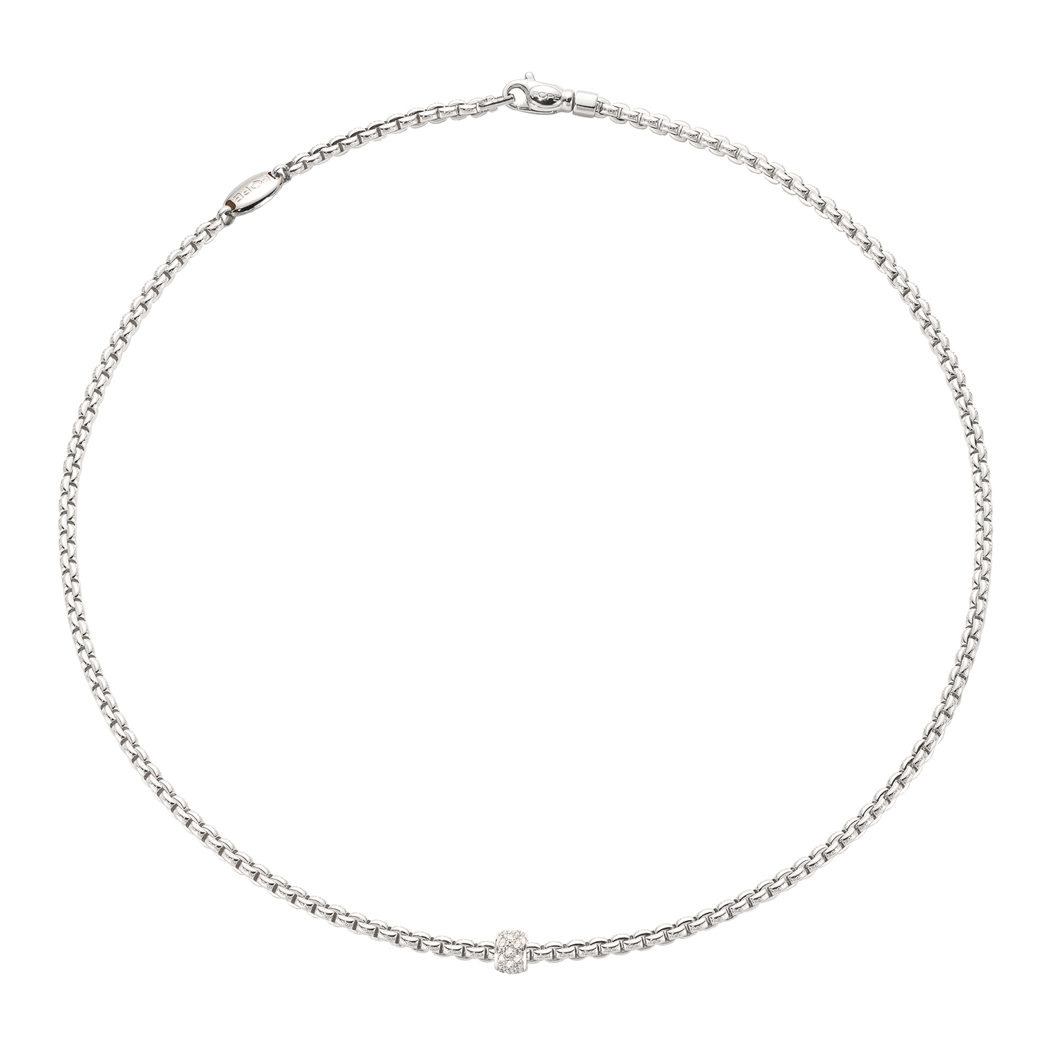 Fope Eka Tiny Collection Halskette aus Roségold mit Diamantboule