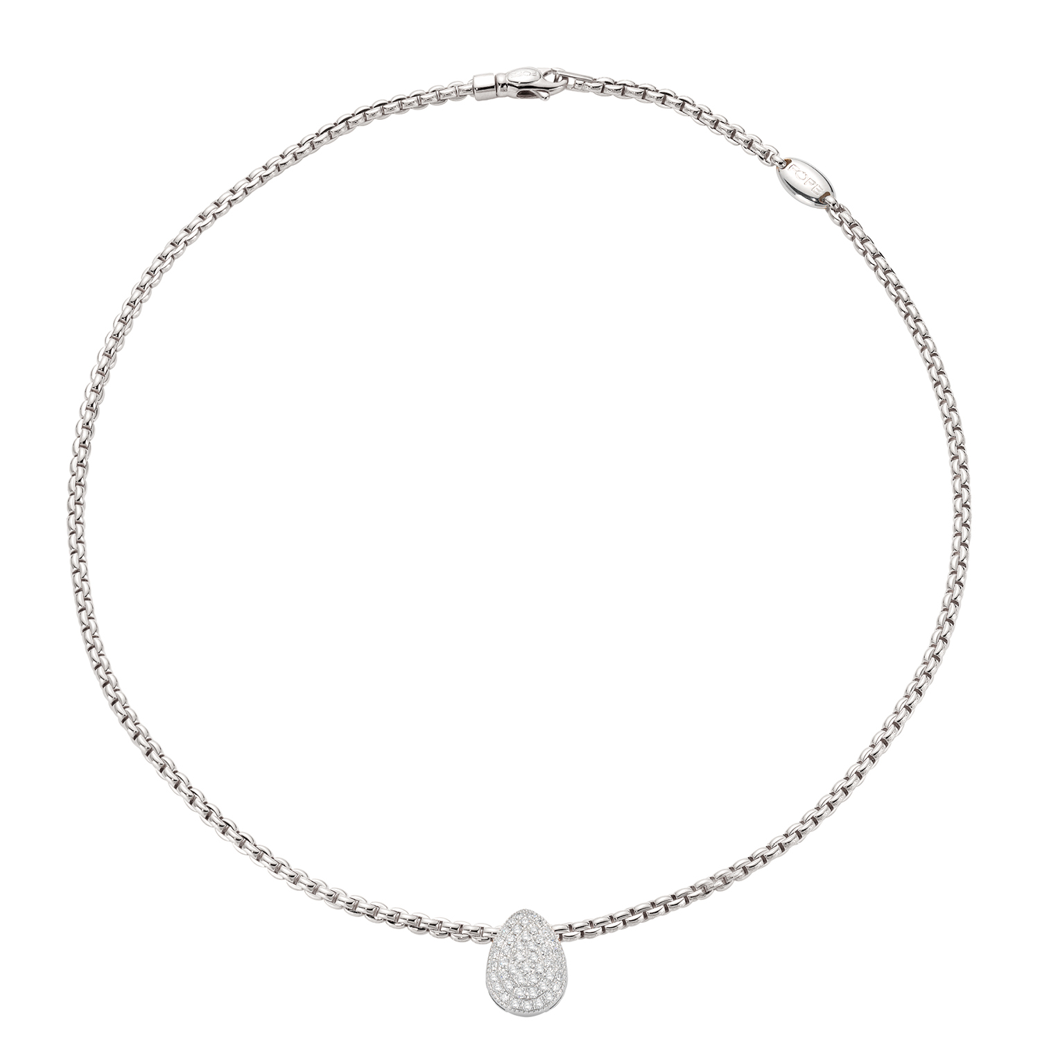 Fope Eka Tiny Collection Halskette aus Roségold mit Diamanttropfen