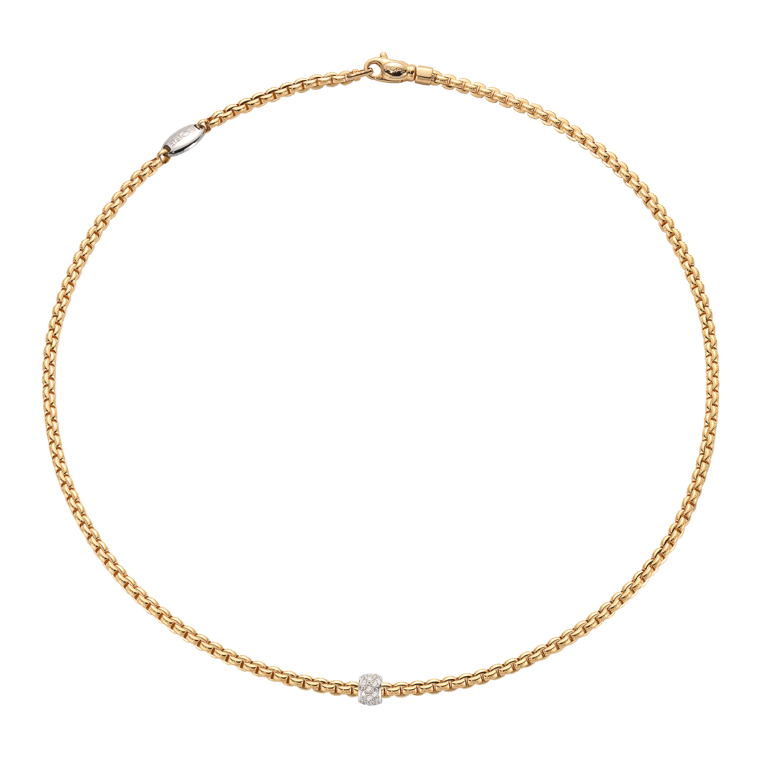 Fope Eka Tiny Collection Halskette aus Roségold mit Diamantboule