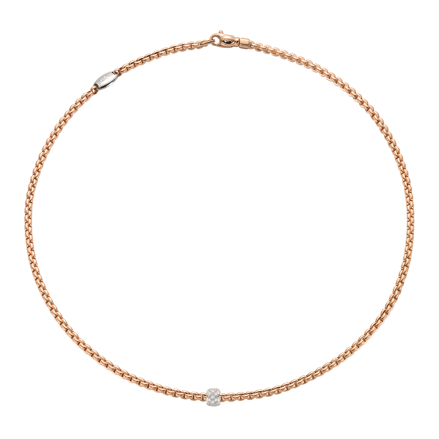 Collana Fope Collezione Eka Tiny in Oro Rosa con Boule di Diamanti