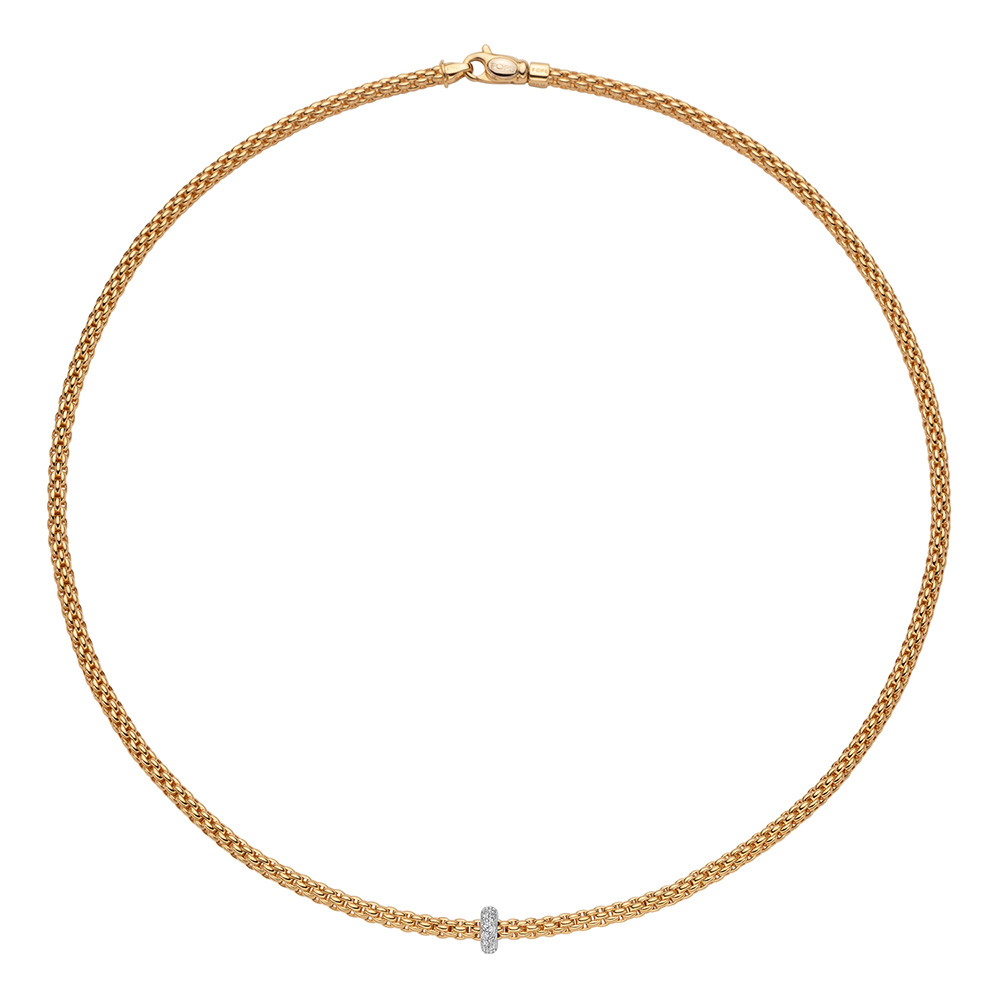 Fope Prima Collection Halskette aus Gelbgold mit Diamanten