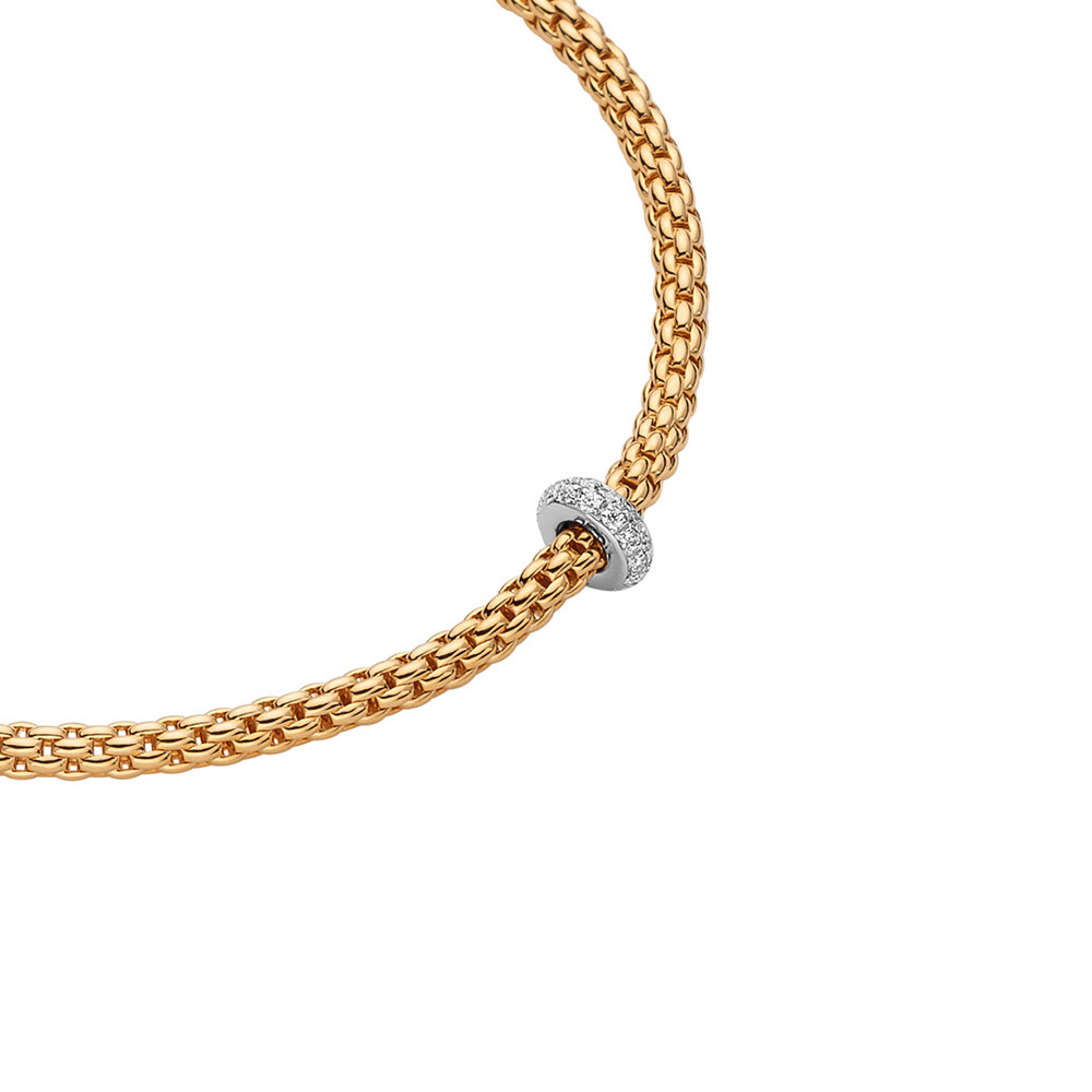 Fope Prima Collection Halskette aus Gelbgold mit Diamanten