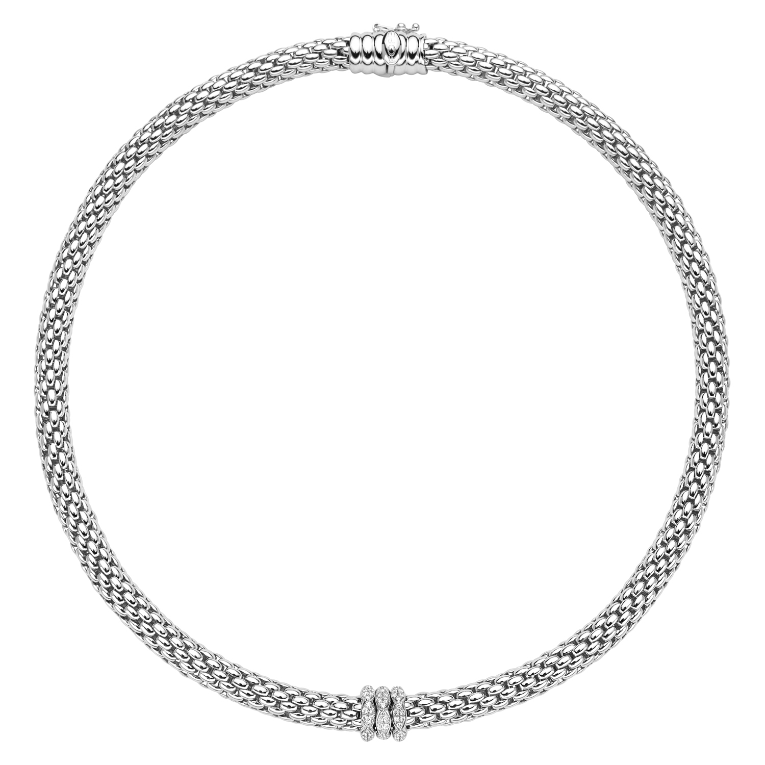 Fope Love Nest Collection Flex It Necklace in White Gold and Diamonds