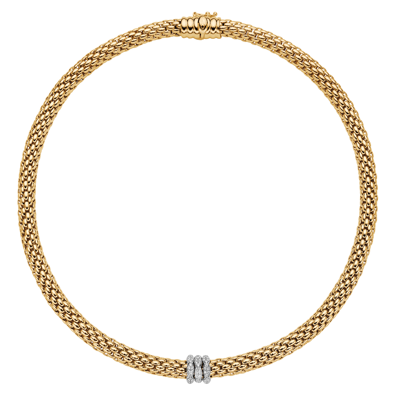 Fope Love Nest Collection Flex It Necklace in White Gold and Diamonds