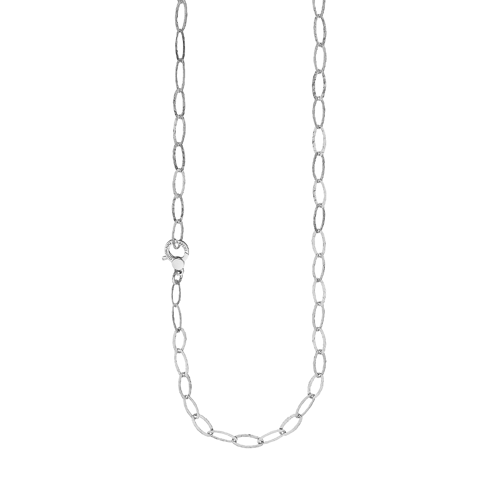 Giovanni Raspini Collana Maglia Ovale Alternata – Argento 925 Fatto A Mano Italia – Gioiello Catene Contemporanee 92 Cm