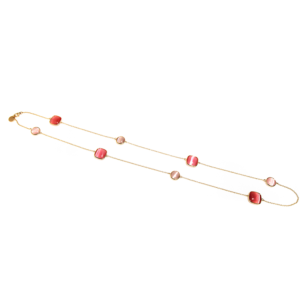 Madi Chanel Silver Necklace with Hydrothermal Red Quartz