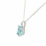 Bliss Jewelry White Gold Necklace With Blue Topaz Pastels Collection