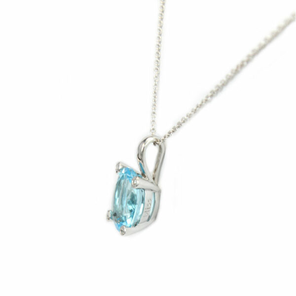 Bliss Jewelry White Gold Necklace With Blue Topaz Pastels Collection