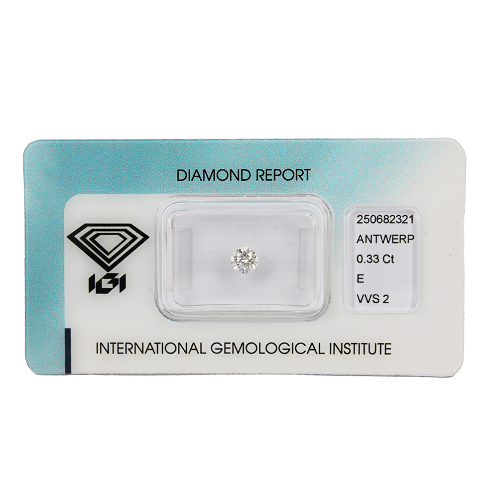 Investment Diamond in Blister Pack with IGI Certificate Brilliant Cut Carats 0.33 E VVS 2