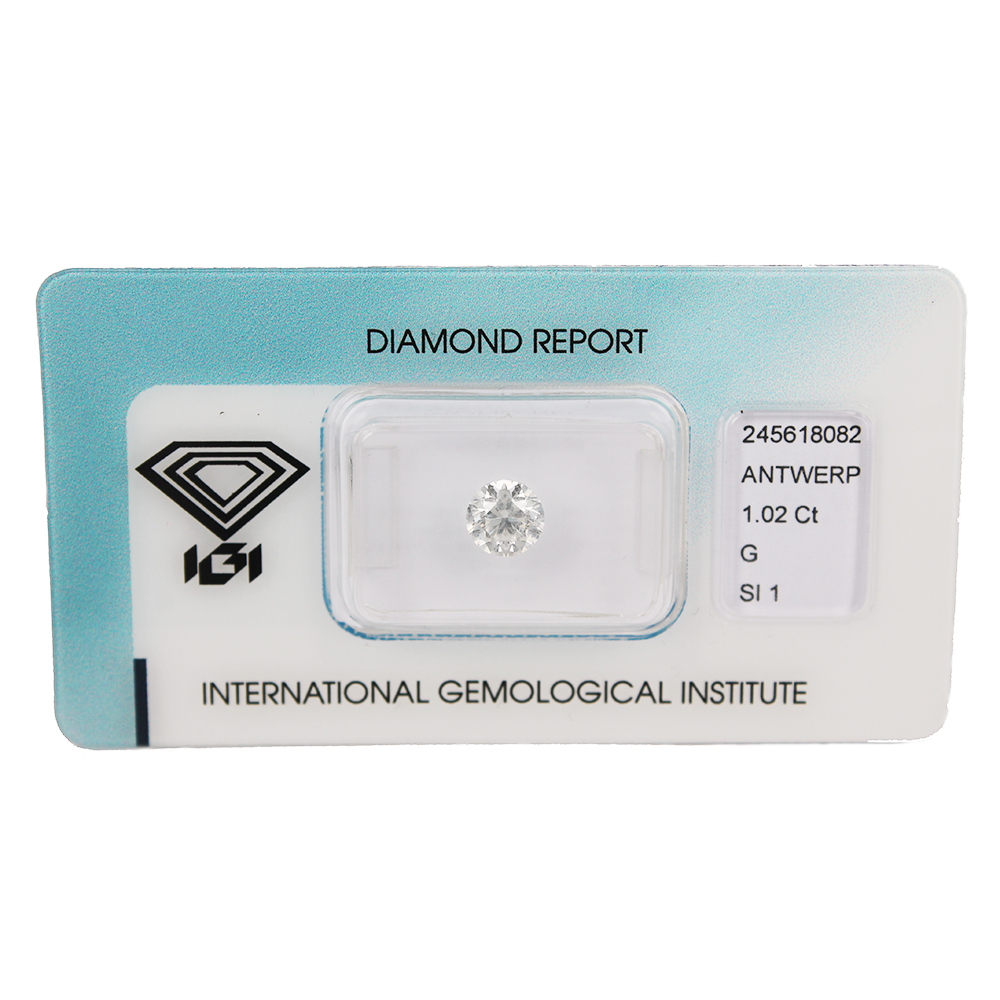 Investment Diamond in Blister Pack with IGI Certificate Brilliant Cut Carats 1.02 G SI 1