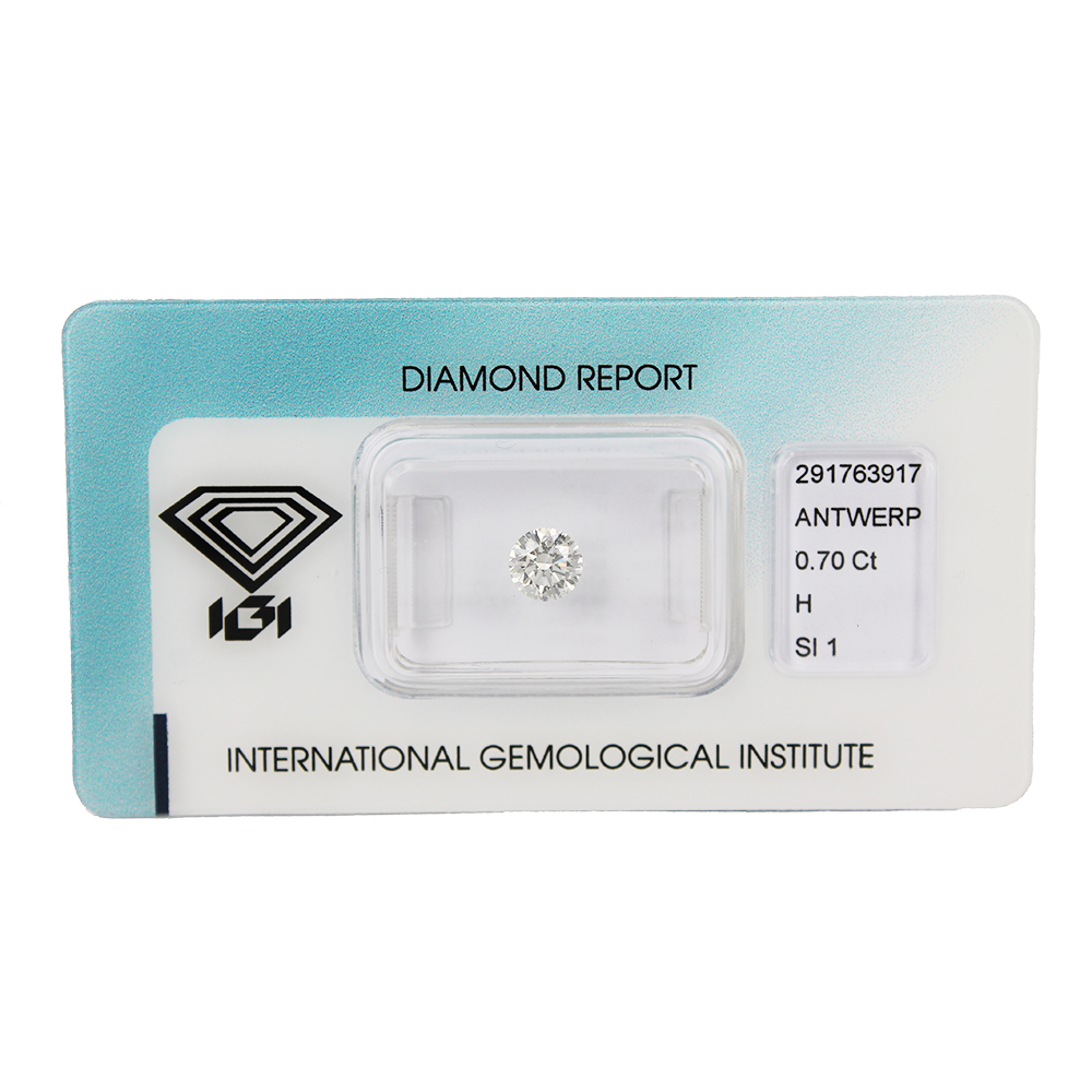 Investment Diamond in Blister Pack with IGI Certificate Brilliant Cut Carats 0.70 H SI 1