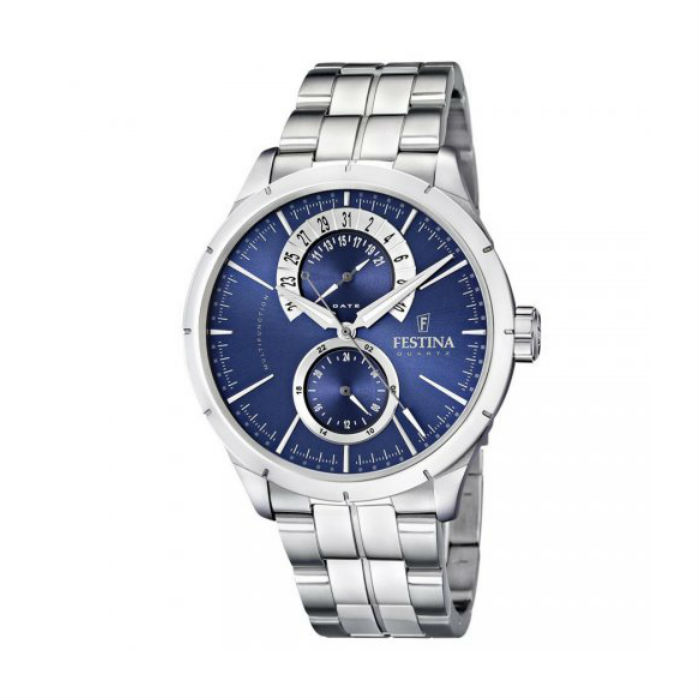 Orologio Festina Elegance Uomo Multifunzione In Acciaio Con Quadrante Blu