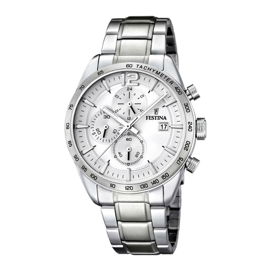 Festina Chrono Sport Uomo In Acciaio Con Quadrante Silver