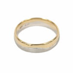 Fabio Ferro Wedding Band in Satin White and Yellow Gold Forever Model