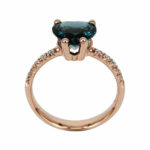 Fabio Ferro Kleiner Herzring mit Londoner Topas und Diamanten im Brillantschliff