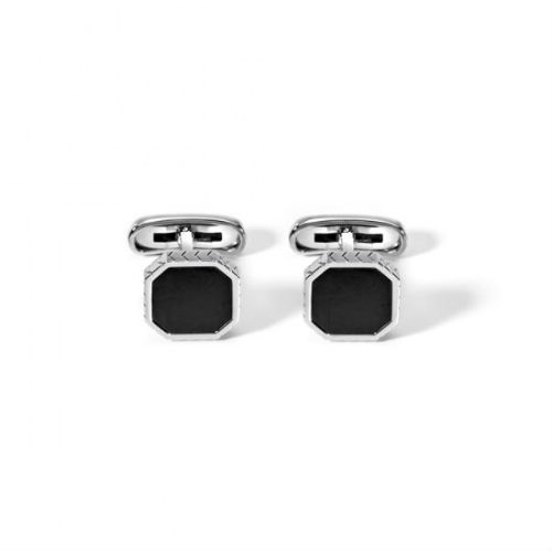 Comete Cufflinks Men's Faces Collection in Black PVD Steel