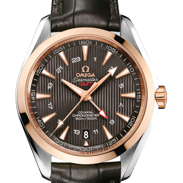 Omega Seamaster Aqua Terra 150 M Co-Axial GMT Chronograph 43 mm. Stahl und Roségold