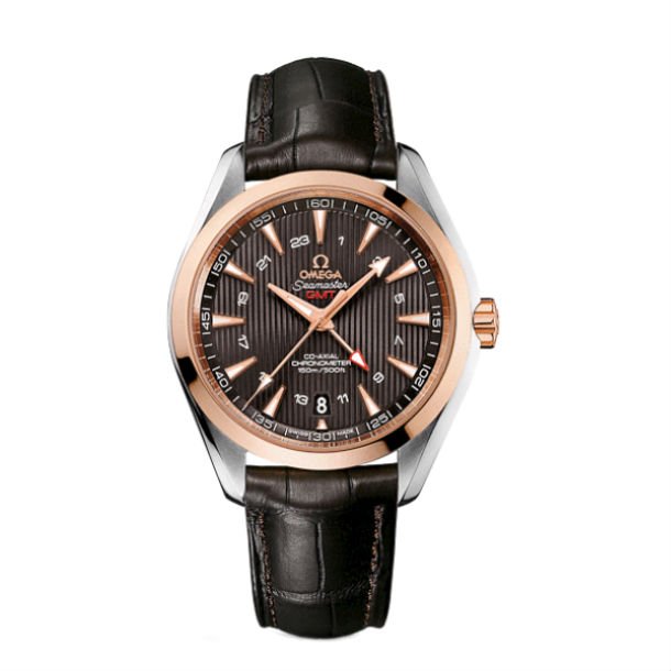Omega Seamaster Aqua Terra 150 M Co-Axial GMT Chronograph 43 mm. Stahl und Roségold