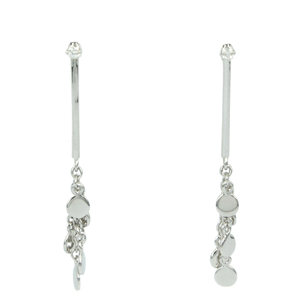 Women's White Gold and Diamond Earrings With Cascading Petals Bliss Jewelry