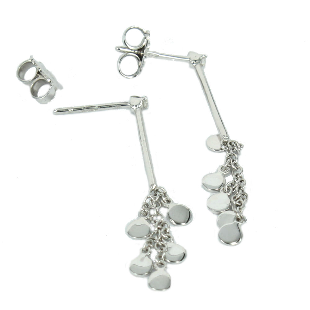 Women's White Gold and Diamond Earrings With Cascading Petals Bliss Jewelry