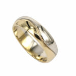 Weiß und Gelbgold Hochzeit Band Modell Love Wave Fabio Ferro