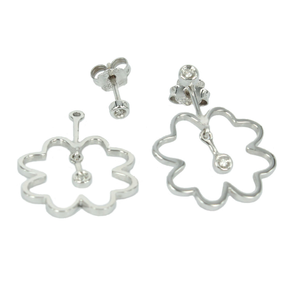 Women's Earrings In White Gold Bliss Quadrifoglio