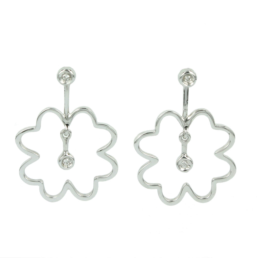 Women's Earrings In White Gold Bliss Quadrifoglio