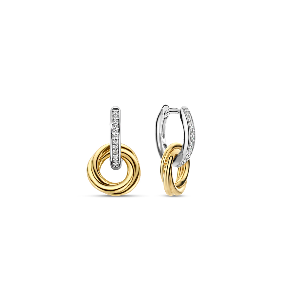 Ti Sento Milano Earrings Golden Circles and Zircons