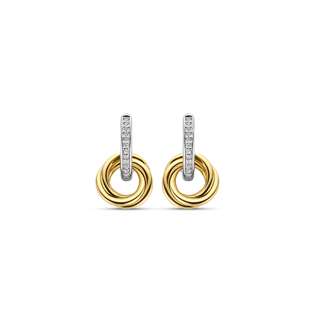 Ti Sento Milano Earrings Golden Circles and Zircons