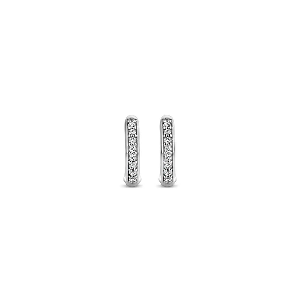 Ti Sento Milano Fixed Sterling Silver Stud Earrings with Cubic Zirconia