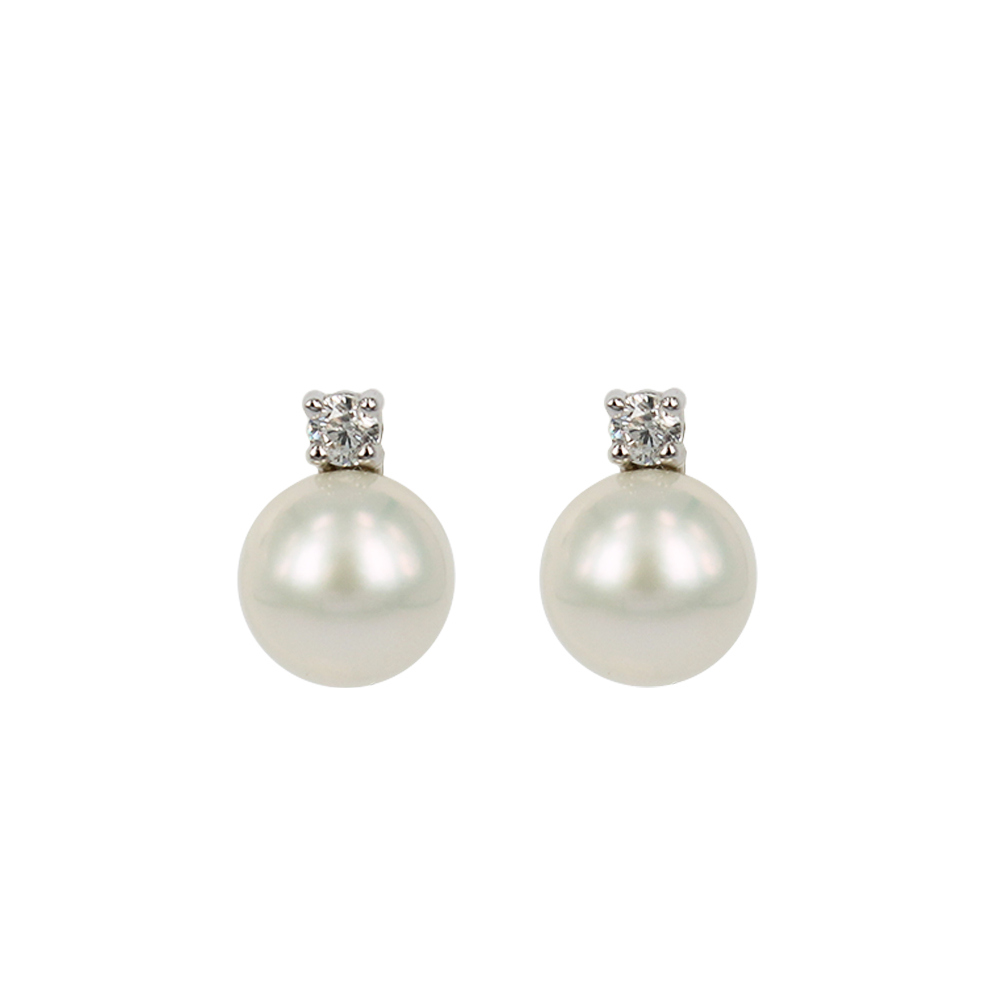 Fabio Ferro Puntoluce earrings with pearls in white gold and cubic zirconia