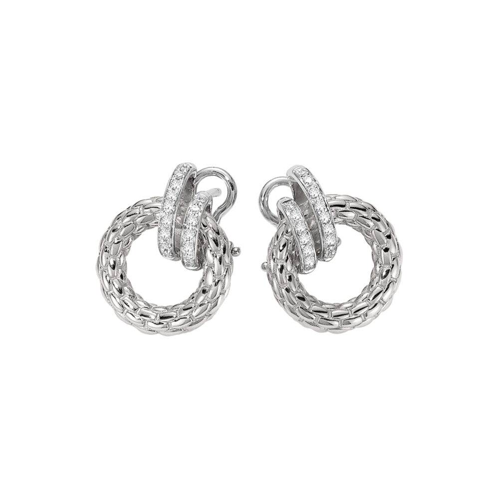 Orecchini Fope Collezione Solo in Oro Bianco con Diamanti