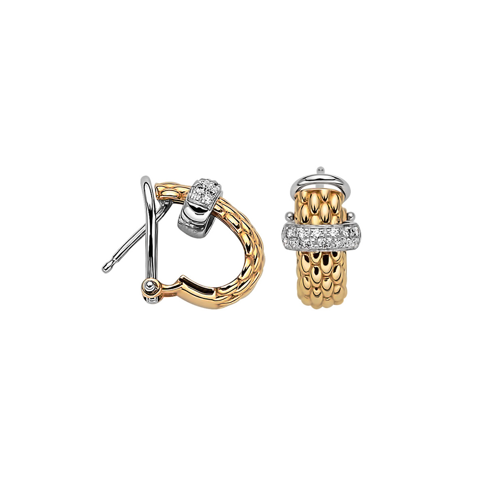 Fope Vendome Collection Earrings in Yellow Gold with Diamonds