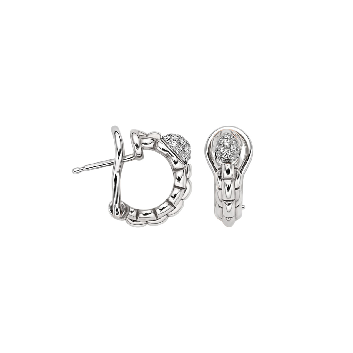 Fope Eka Collection Earrings in White Gold with Diamonds