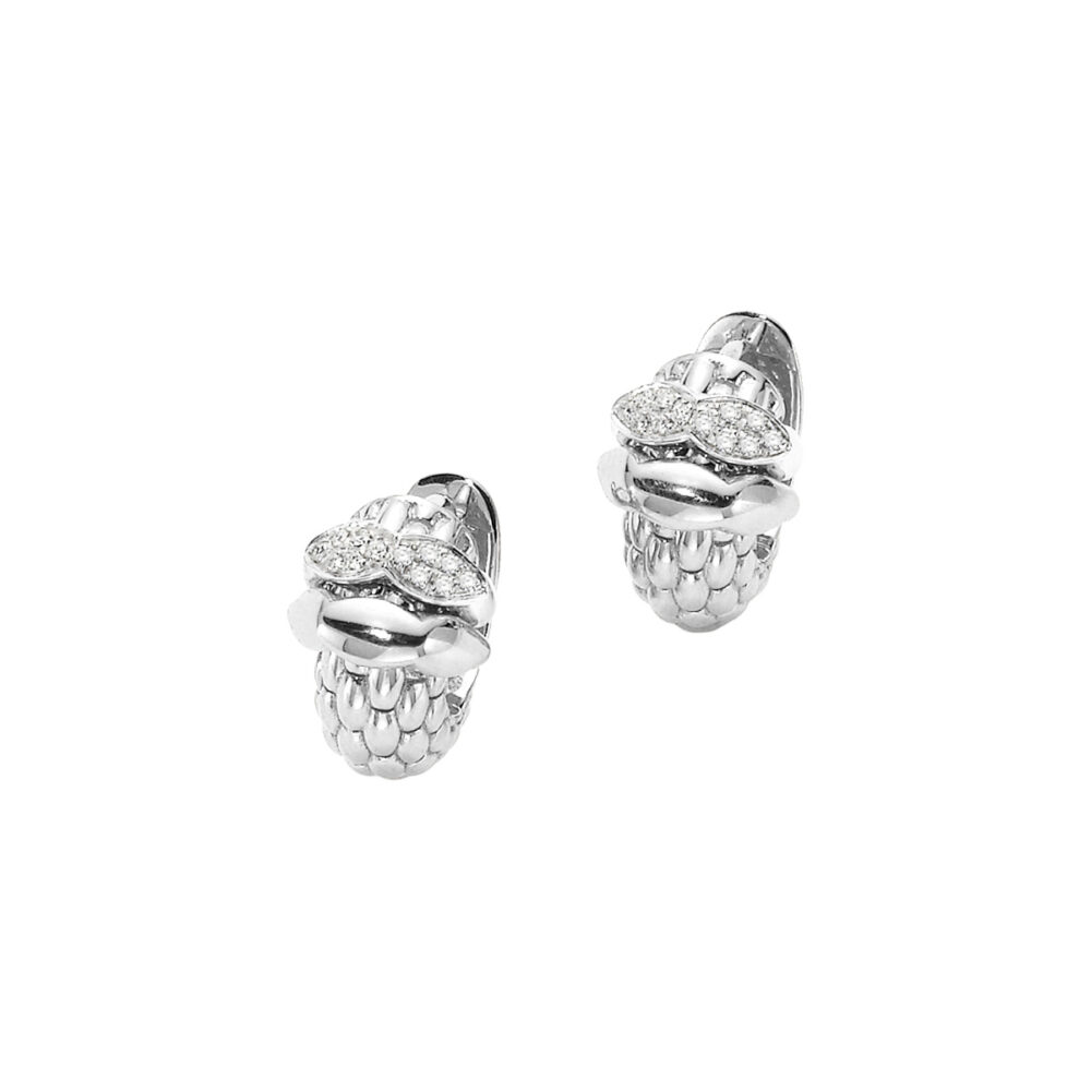 Fope Earrings Love Nest Collection in White Gold with Diamonds