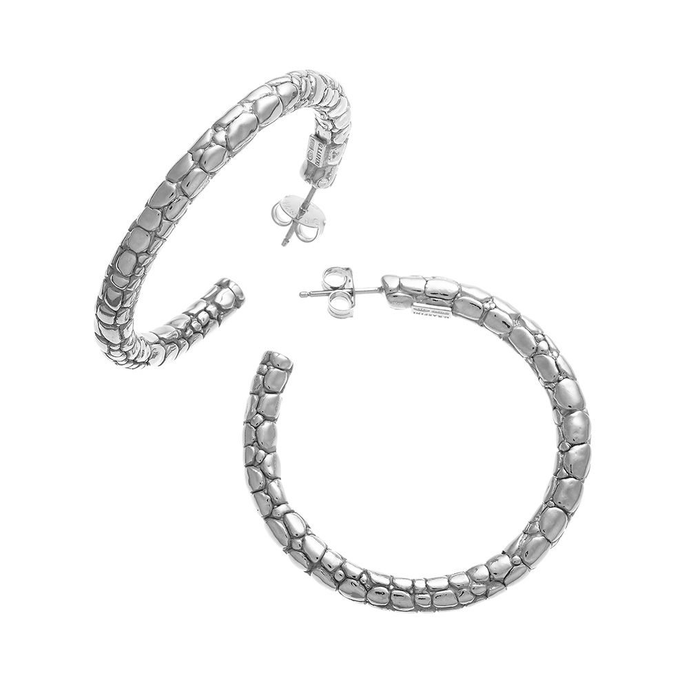 Giovanni Raspini Hoop Crocodile Earrings Large