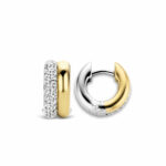 Ti Sento Milano Stud Earrings 925 Sterling Silver Yellow Gold Plated With Cubic Zirconia Pave