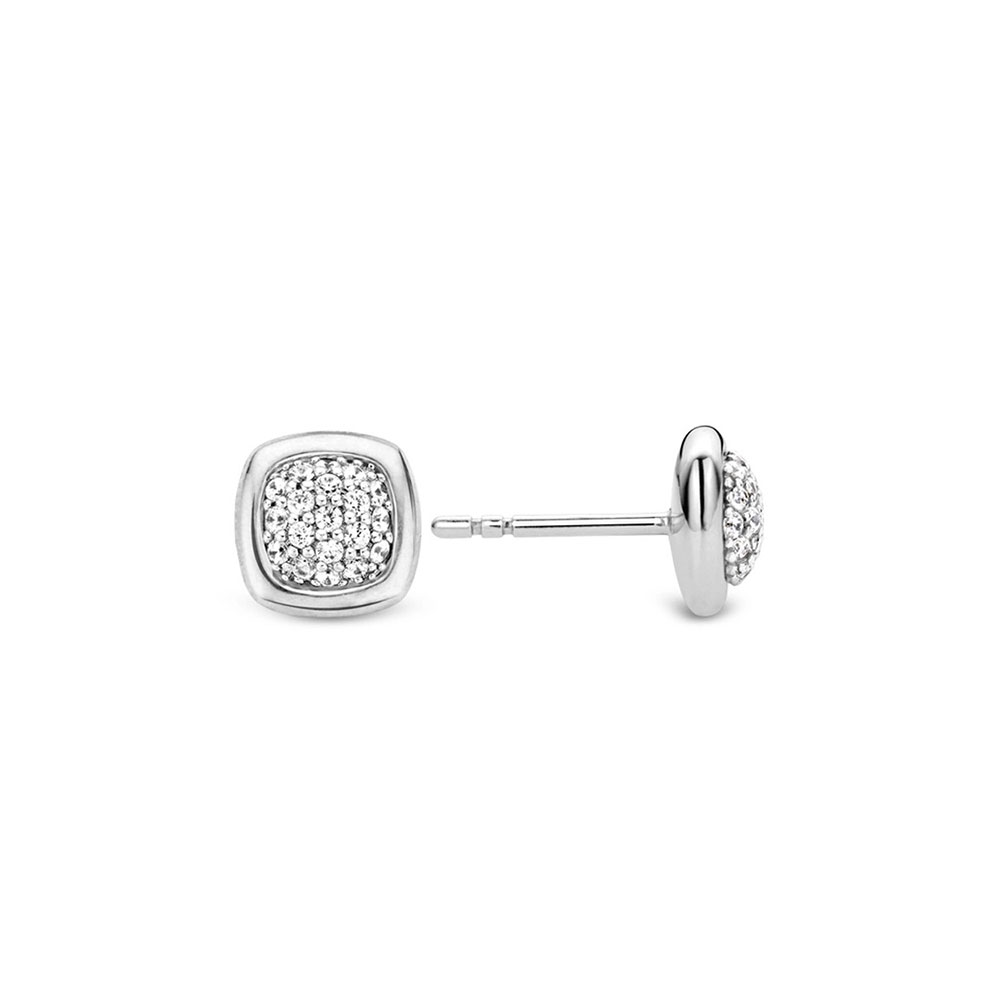Ti Sento Milano 925 Sterling Silver Earrings With Cubic Zirconia Pave