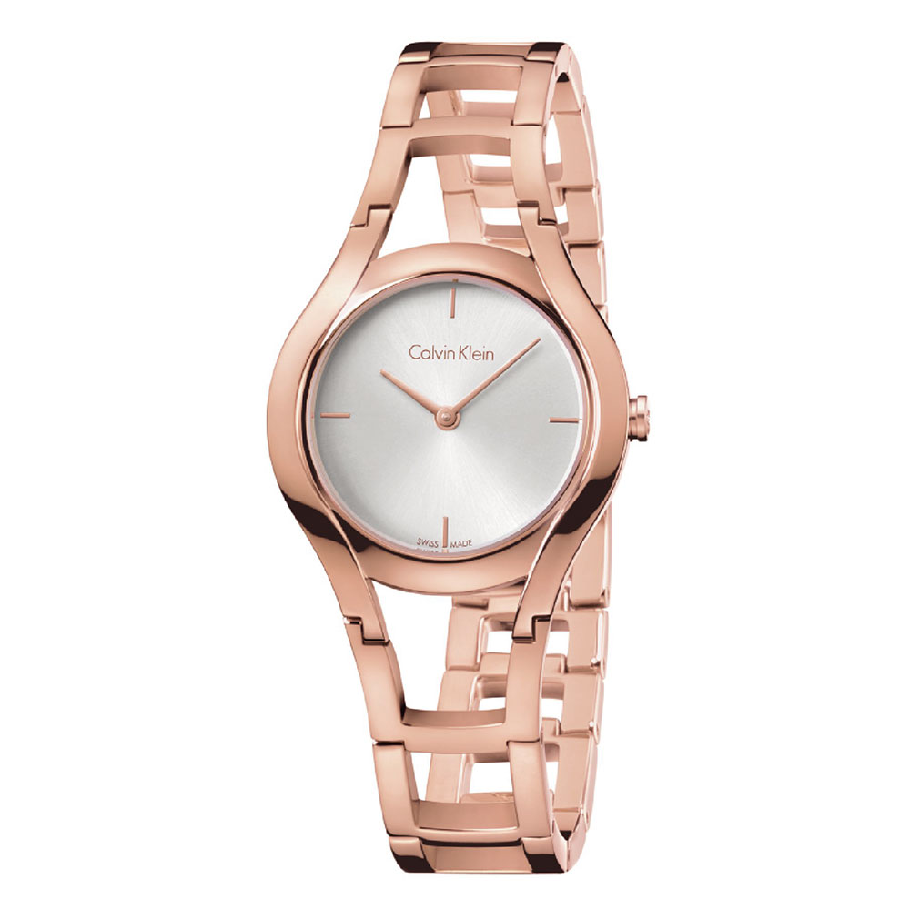 Calvin Klein Women's Class Collection Pink PVD Steel Watch With Silver Dial