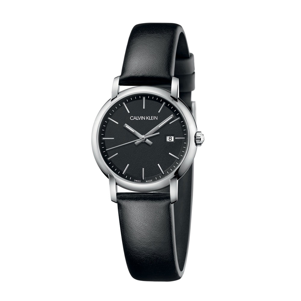 Calvin Klein Women's Established Black MM Watch. 32 With Black Leather Strap