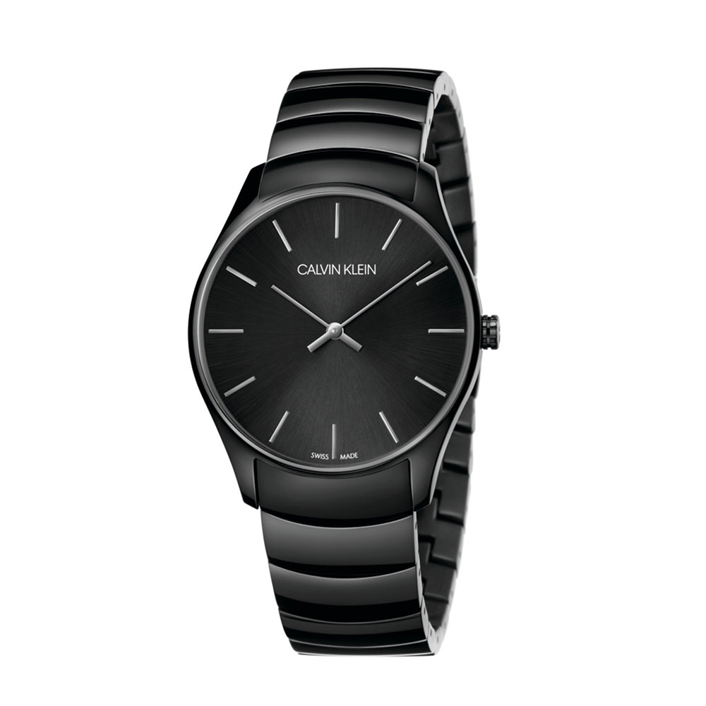 Calvin Klein Classic MM Watch. 38 in Black PVD Steel with Black Dial