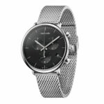 Calvin Klein Herrenuhr Neue Kollektion High Noon Chrono Schwarzes Stahlgehäuse MM. 43 mit Strickarmband Mailand