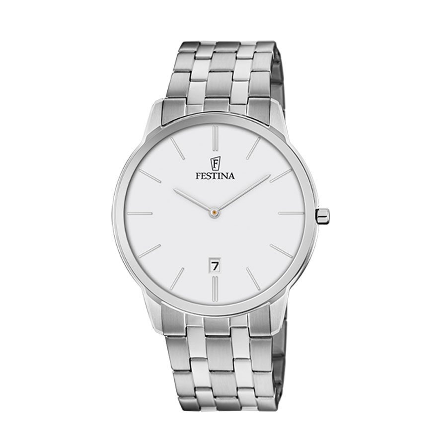 Festina Men's Watch Classic Steel Model MM. 40 with White Dial