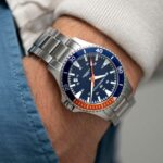 Hamilton Khaki Navy Scuba Automatic Steel Watch Blue and Orange Bezel 40 mm