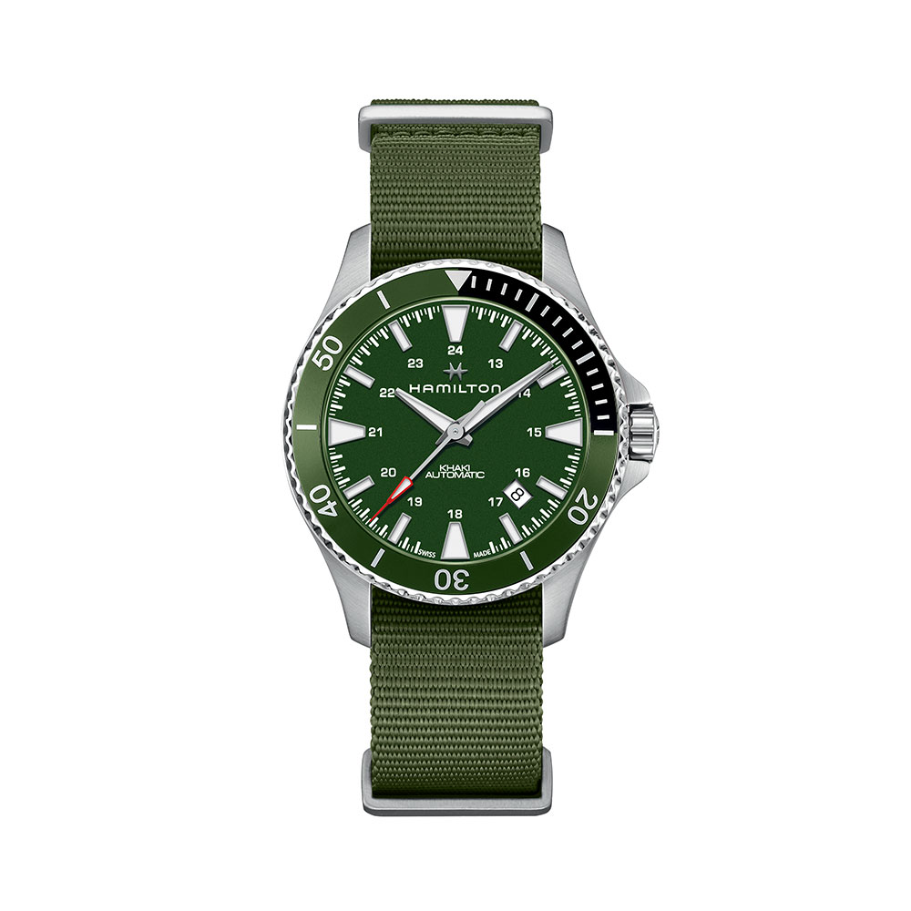 Hamilton Khaki Navy Scuba Auto Canvas Green 40mm Watch