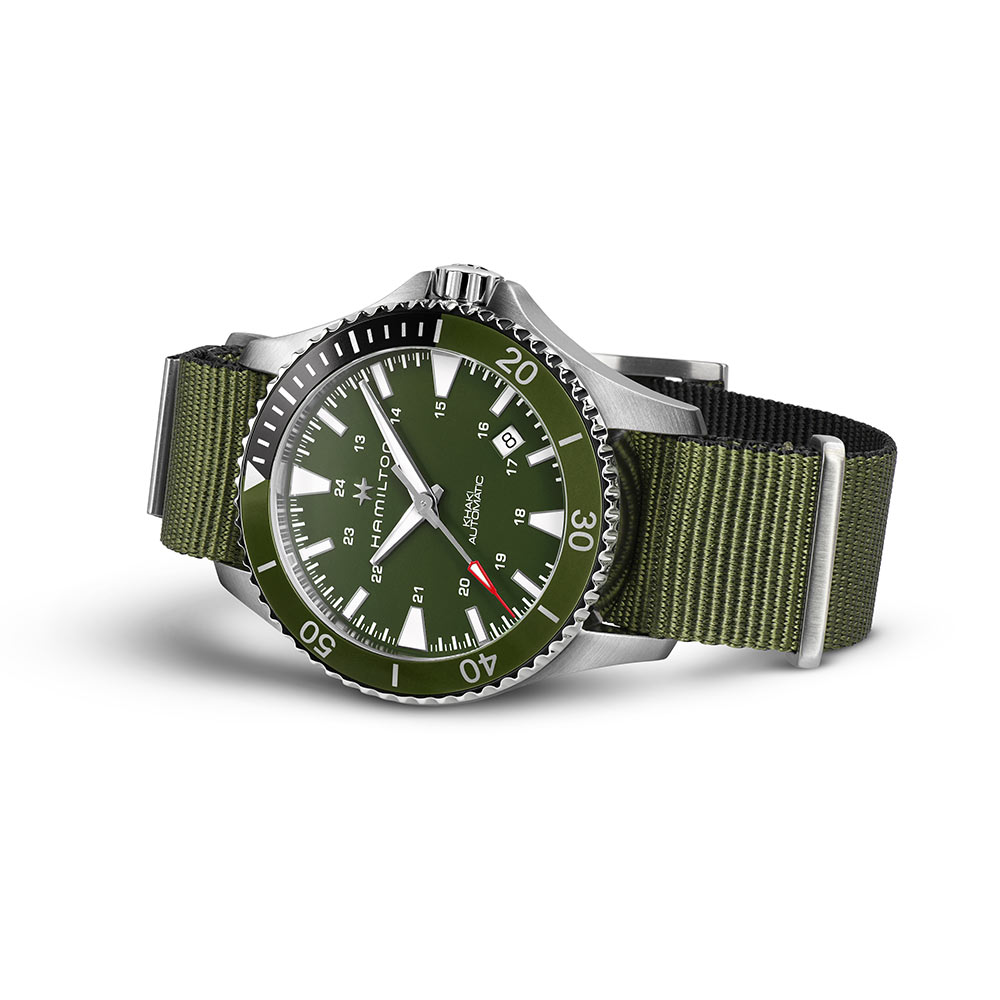 Hamilton Khaki Navy Scuba Auto Canvas Green 40mm Watch