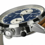 Hamilton Herren Intra-Matic Automatik Chrono MM. 40 Blaues Zifferblatt und braunes Lederarmband