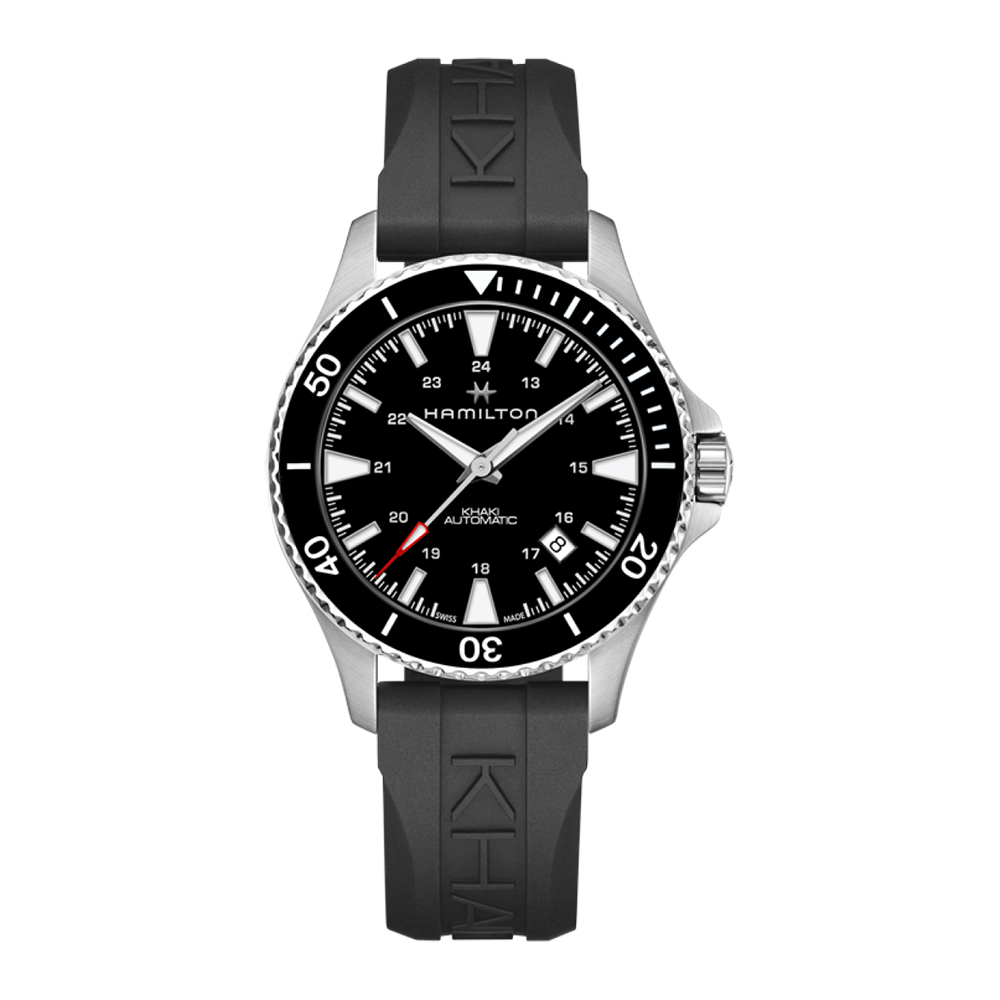 Hamilton watch Khaki Navy Scuba Auto Caucciu Black 40 mm