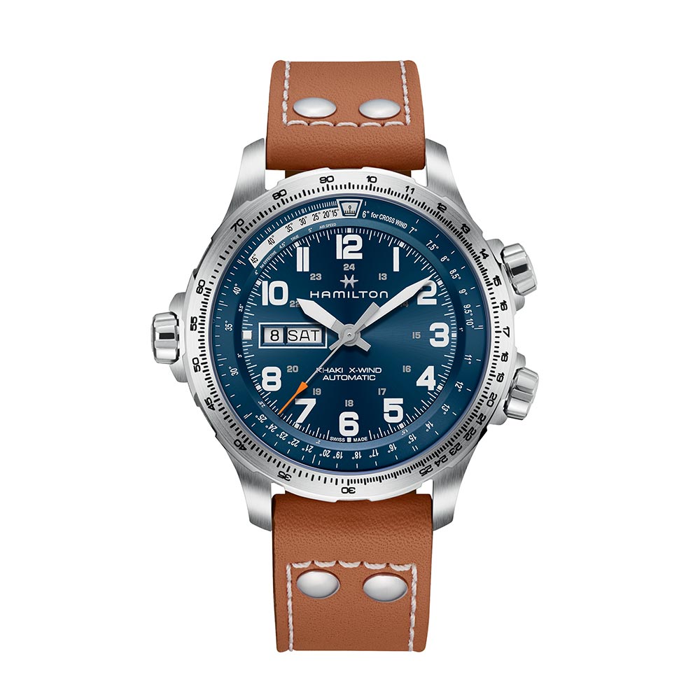 Hamilton X-Wind Day Date Automatic Leather Watch 45 mm