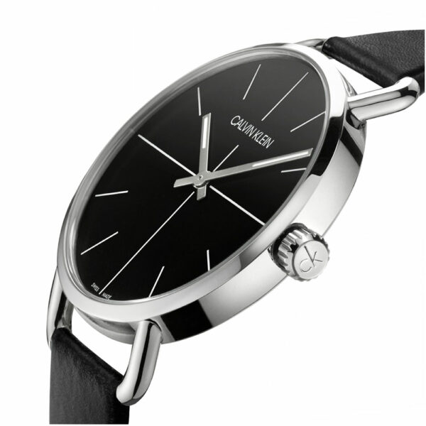 Calvin Klein Men's Watch Even Black Collection MM. 42 with Black Leather Strap